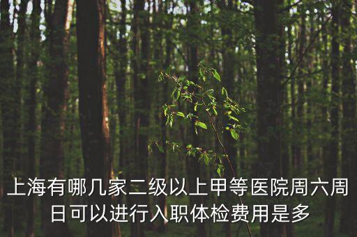 上海市體檢醫院有多少時間，上海有哪幾家二級以上甲等醫院周六周日可以進行入職體檢費用是多