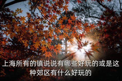 上海市區的有哪些鎮，上海所有的鎮說說有哪些好玩的或是這種郊區有什么好玩的