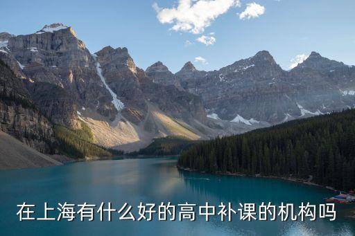 上海市高中補課機構排名，在上海有什么好的高中補課的機構嗎