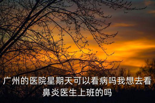 廣州各大醫院有門診嗎，廣州的醫院星期天可以看病嗎我想去看鼻炎醫生上班的嗎