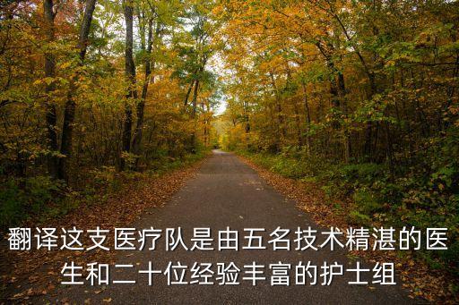 援越抗美廣州醫療隊，翻譯這支醫療隊是由五名技術精湛的醫生和二十位經驗豐富的護士組