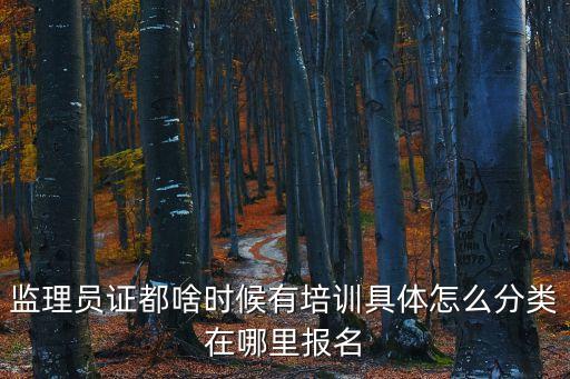監理員證都啥時候有培訓具體怎么分類在哪里報名