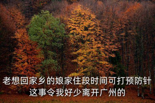 老想回家鄉(xiāng)的娘家住段時(shí)間可打預(yù)防針這事令我好少離開(kāi)廣州的