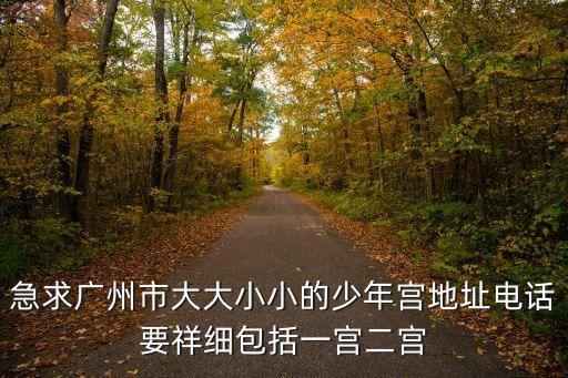 急求廣州市大大小小的少年宮地址電話要祥細包括一宮二宮