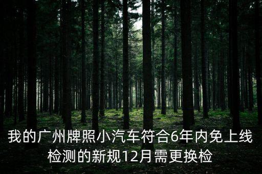 我的廣州牌照小汽車符合6年內(nèi)免上線檢測的新規(guī)12月需更換檢