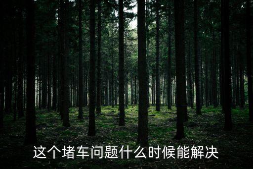 這個堵車問題什么時候能解決