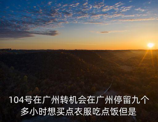 104號在廣州轉機會在廣州停留九個多小時想買點衣服吃點飯但是