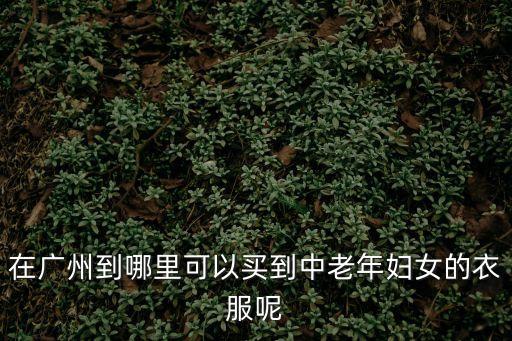 廣州零售媽媽衣服的地方，在廣州到哪里可以買到中老年婦女的衣服呢