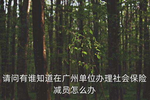 請問有誰知道在廣州單位辦理社會保險減員怎么辦