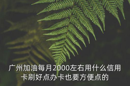 廣州加油每月2000左右用什么信用卡刷好點辦卡也要方便點的