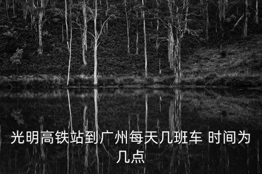 深圳光明高鐵站到廣州南站時刻表，今天早上深圳光明城高鐵到廣州南站有幾點的班啊