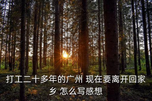 打工二十多年的廣州 現(xiàn)在要離開回家鄉(xiāng) 怎么寫感想