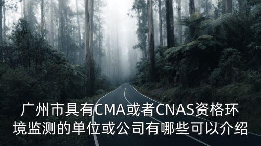 廣州市具有CMA或者CNAS資格環境監測的單位或公司有哪些可以介紹