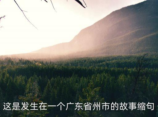 這是發生在一個廣東省州市的故事縮句