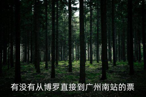 有沒有從博羅直接到廣州南站的票