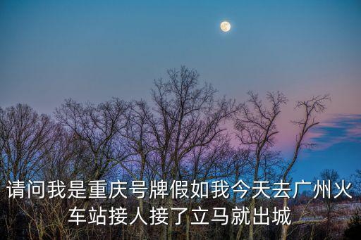 請問我是重慶號牌假如我今天去廣州火車站接人接了立馬就出城