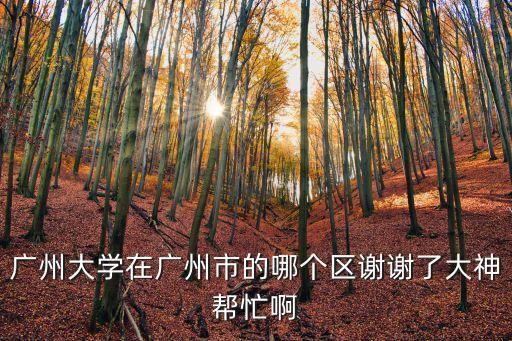 廣州大學(xué)在廣州市的哪個區(qū)謝謝了大神幫忙啊