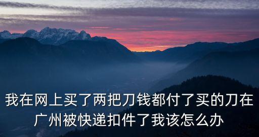 我在網上買了兩把刀錢都付了買的刀在廣州被快遞扣件了我該怎么辦