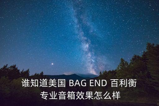 誰知道美國 BAG END 百利衡 專業音箱效果怎么樣