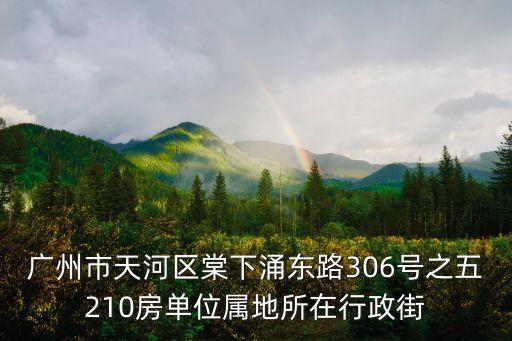 廣州市天河區棠下涌東路306號之五210房單位屬地所在行政街