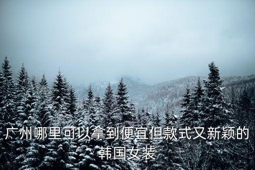 廣州哪里可以拿到便宜但款式又新穎的韓國女裝
