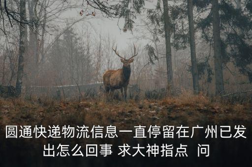圓通快遞物流信息一直停留在廣州已發(fā)出怎么回事 求大神指點(diǎn)  問(wèn)