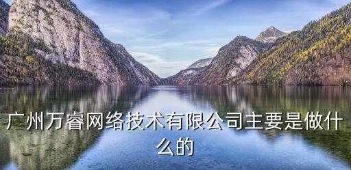 廣州萬睿網絡技術有限公司主要是做什么的