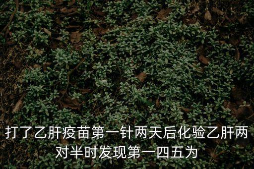打了乙肝疫苗第一針兩天后化驗乙肝兩對半時發現第一四五為
