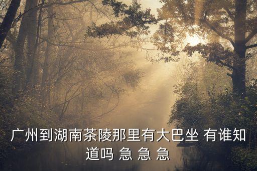 茶陵至廣州的大巴電話，株洲茶陵汽車站的熱線是多少