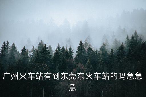 廣州火車站有到東莞東火車站的嗎急急急