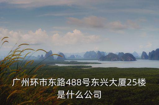 廣州環市東路488號東興大廈25樓是什么公司
