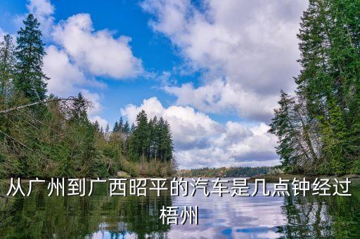 昭平至廣州班車視頻，從廣州到廣西昭平的汽車是幾點鐘經過梧州