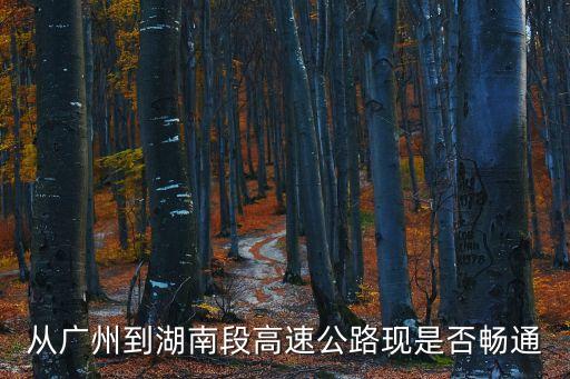 廣州回湖南的高速通行情況，從廣州到湖南段高速公路現是否暢通