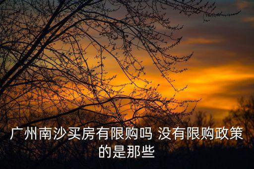 廣州南沙限購(gòu)政策2021最新解讀，廣州南沙買(mǎi)房有限購(gòu)嗎 沒(méi)有限購(gòu)政策的是那些