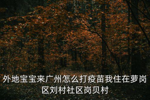 外地寶寶來廣州怎么打疫苗我住在蘿崗區(qū)劉村社區(qū)崗貝村