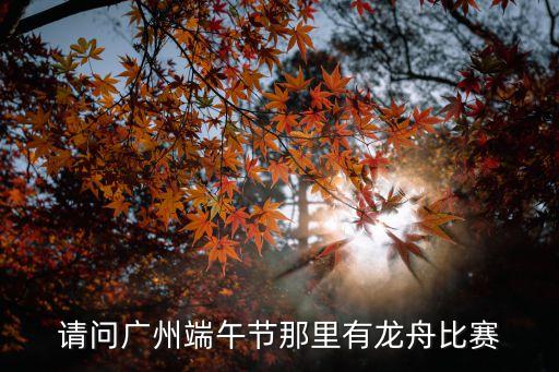 廣州哪些地方有龍舟比賽，廣州市端午節(jié)哪些地方有賽龍舟么請(qǐng)知道的朋友告知最好是時(shí)
