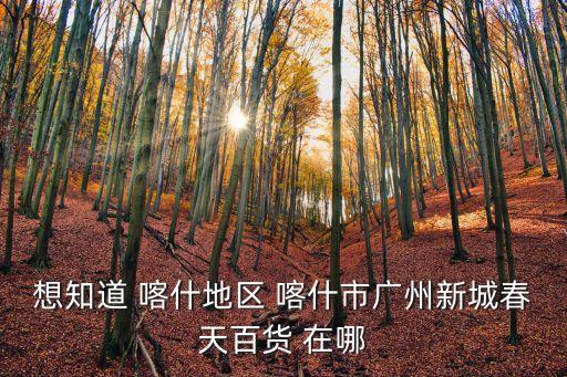 想知道 喀什地區 喀什市廣州新城春天百貨 在哪