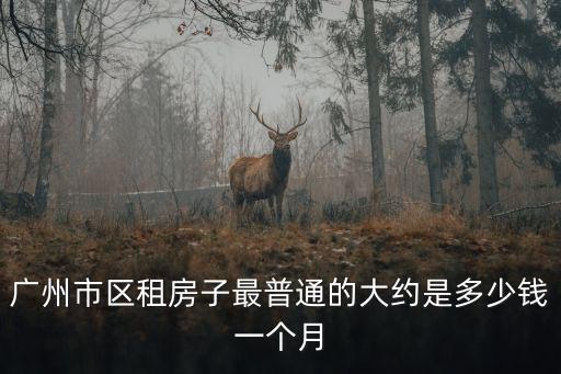 廣州市區租房子最普通的大約是多少錢一個月