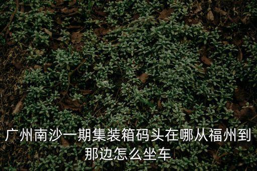 廣州南沙一期集裝箱碼頭在哪從福州到那邊怎么坐車