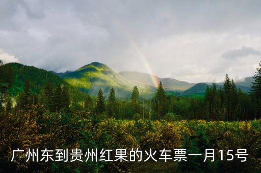 廣州東到貴州紅果的火車票一月15號(hào)