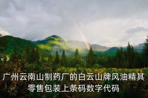 廣州白云山制藥總廠白云山精油，白云山有出風(fēng)油精嗎