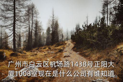 廣州市白云區(qū)機場路1438號正陽大廈1008室現(xiàn)在是什么公司有誰知道