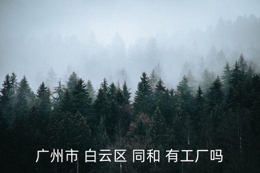 廣州市 白云區 同和 有工廠嗎