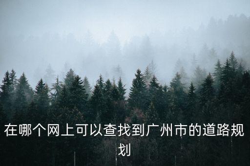 在哪個網上可以查找到廣州市的道路規劃