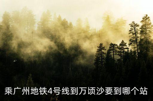 乘廣州地鐵4號線到萬頃沙要到哪個站