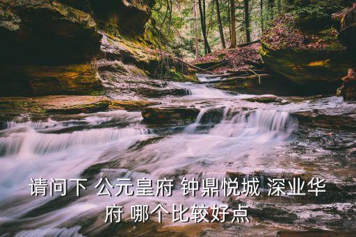 請問下 公元皇府 鐘鼎悅城 深業華府 哪個比較好點
