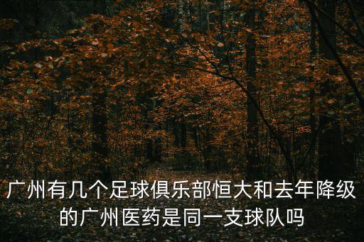 廣州恒大屬于國足嗎，廣州有幾個足球俱樂部恒大和去年降級的廣州醫藥是同一支球隊嗎