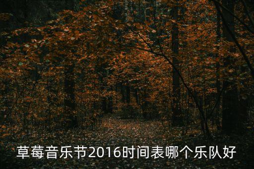 草莓音樂節2016時間表哪個樂隊好