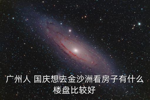 廣州人 國慶想去金沙洲看房子有什么樓盤比較好