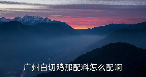 廣州白切雞那配料怎么配啊